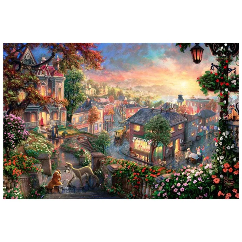 

1000 Pieces Rainbow Castle For Adults Kids Paper Educational Toys Diy Assembling Puzzle Games