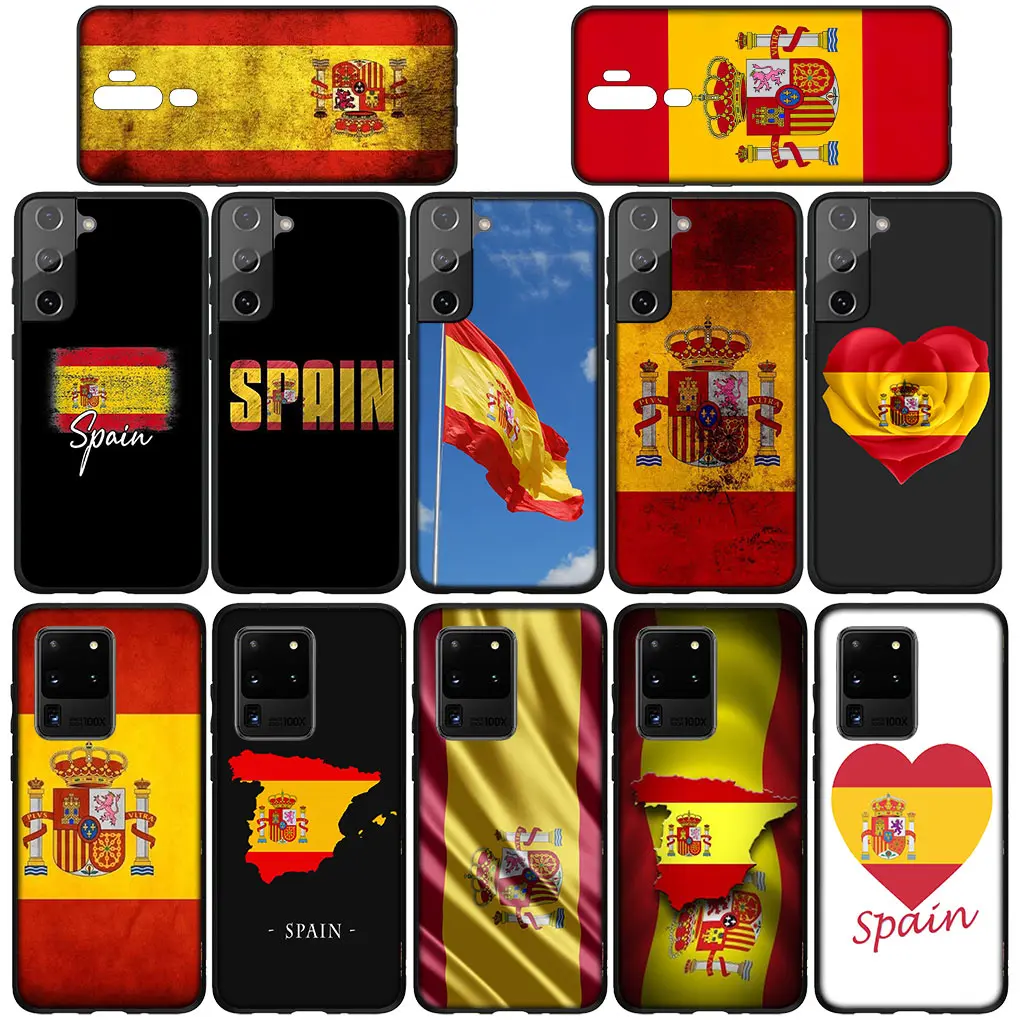 Мягкий силиконовый чехол с флагом Испании для Samsung Galaxy S24 S23 Fe Ultra Plus A55 A35 A24 A25 A15 A05 M55