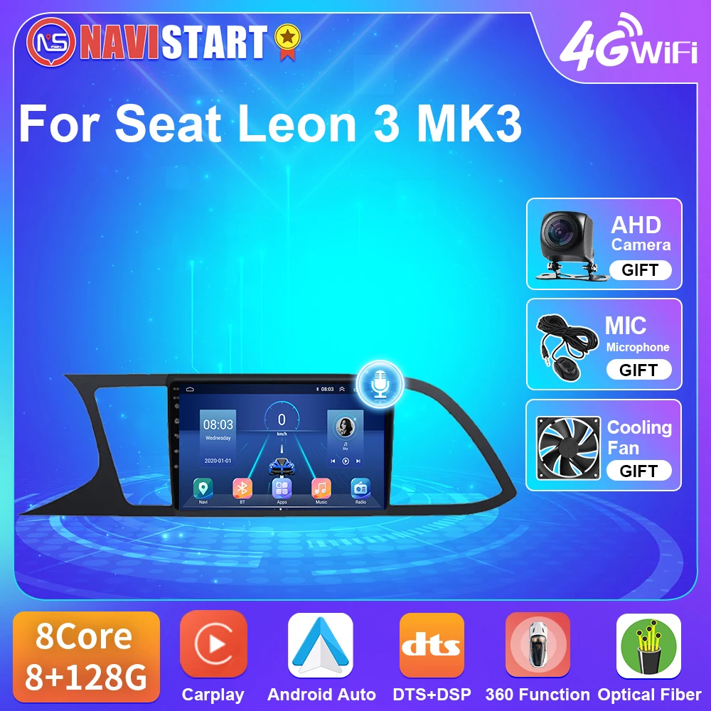 

Автомагнитола NAVISTART T5 для Seat Leon 2013 - 2018 с GPS-навигацией, мультимедийным видео, 4G, Wi-Fi, Автомагнитола для Carplay, без DVD, 2 Din