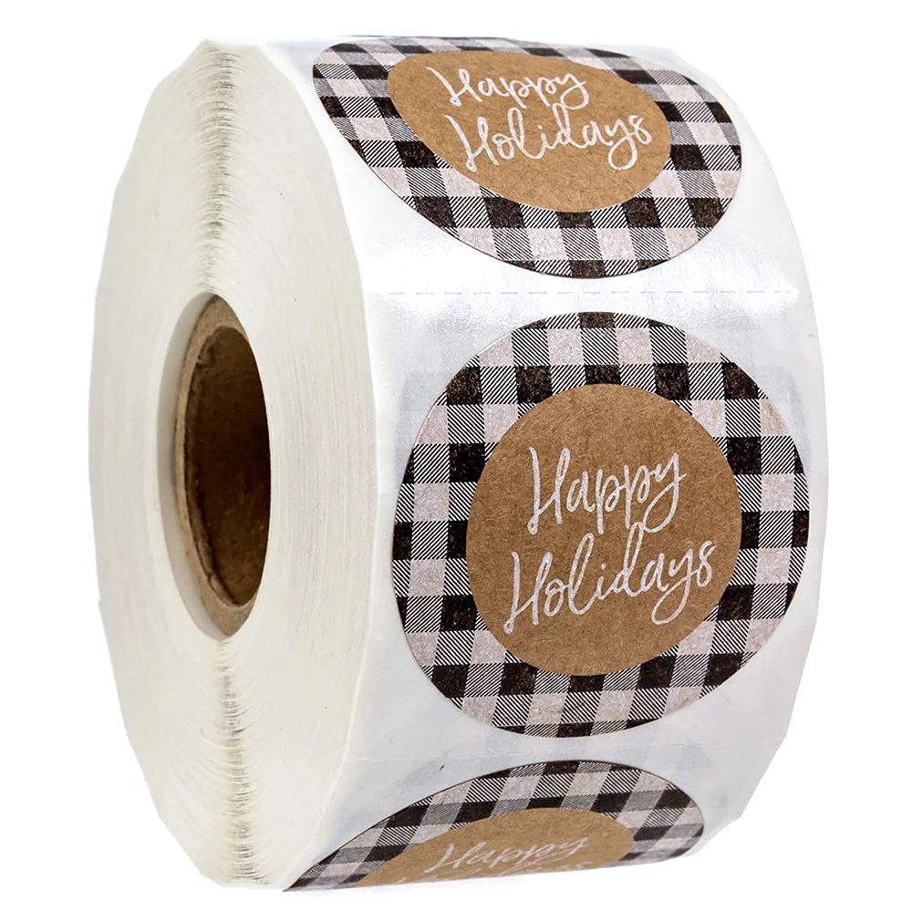 

50-500pcs 1.5 Inch Thank You Sticker Merry Christmas Decorations Tags Stationery Scrapbooking Supplies Handmade Envelope Seal