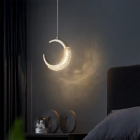 creative led pendant lights post modern kids bedroom lighting gold hanging lamp for living room bar restaurant moon decor
