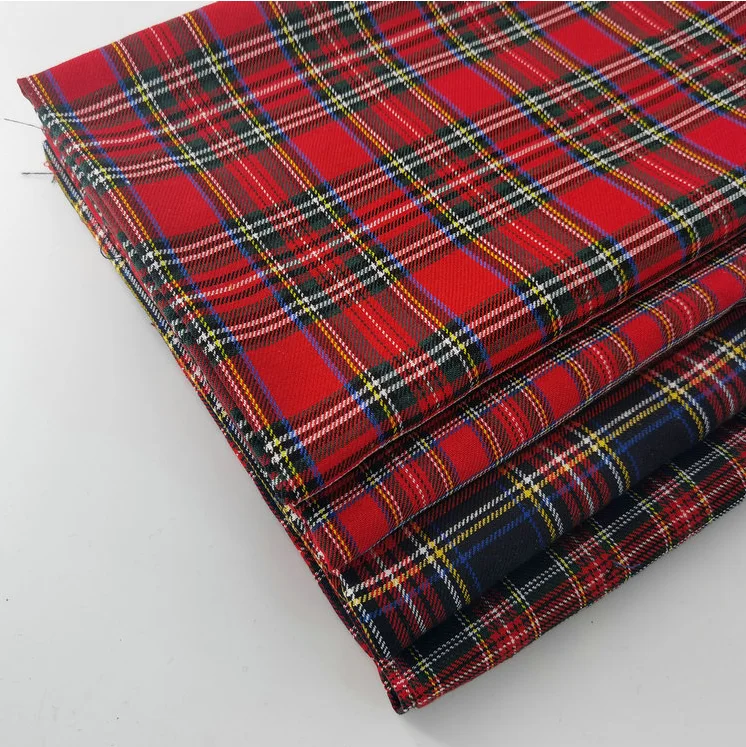 

146cmx100cm polyester twill check cloth yarn dyed Scottish plaid fabric for JK Pleated skirt uniform clothes bags garment
