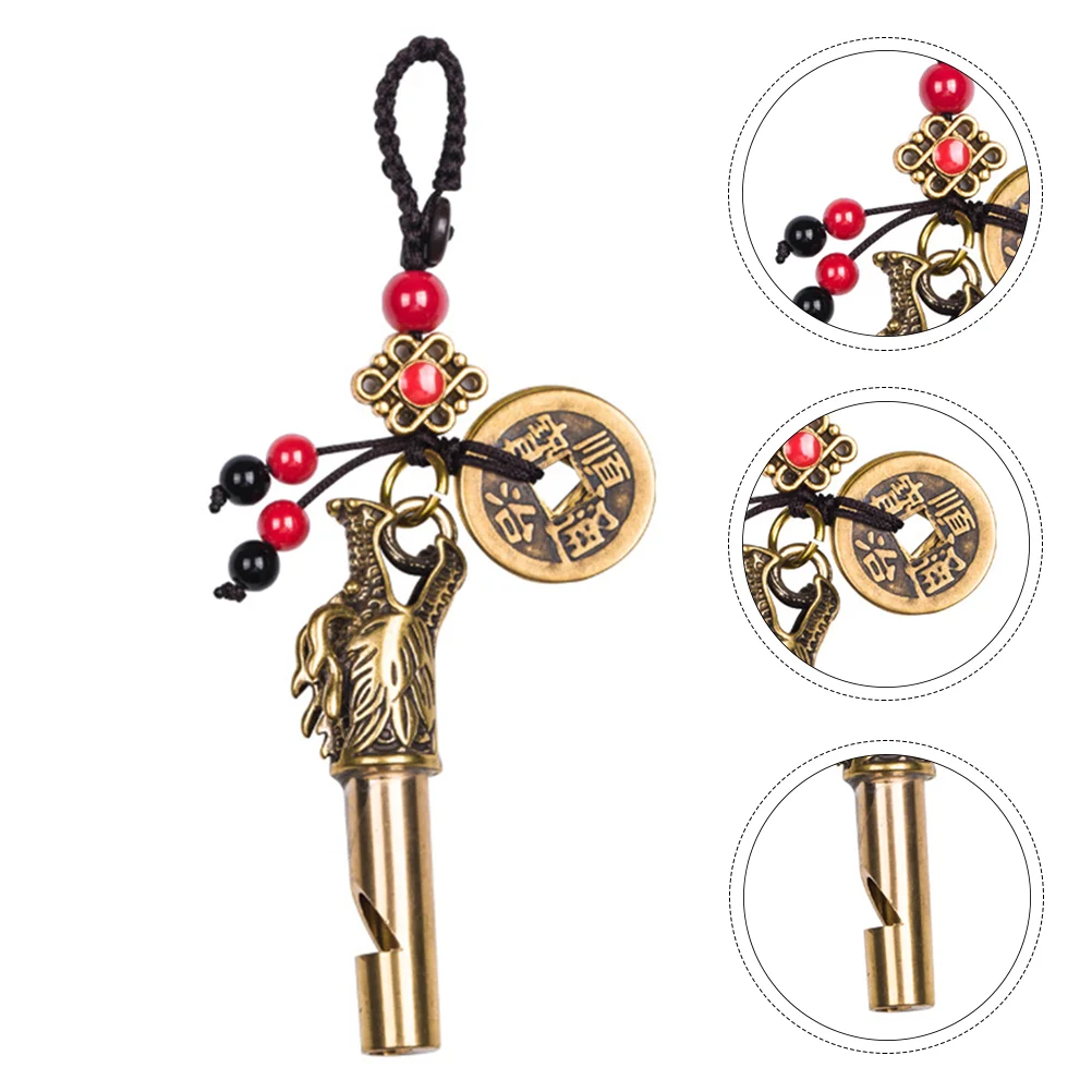 

1 Pc Keychain Vintage Outdoor Pendant Asking for Help Retro Whistle Brass Whistle for Outdoor