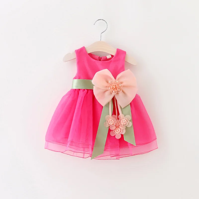 

Платье с бантом для маленьких девочек, вечернее платье принцессы, Сетчатое платье, милое платье-пачка для маленьких девочек на день рождения, детская одежда для девочек 3 лет