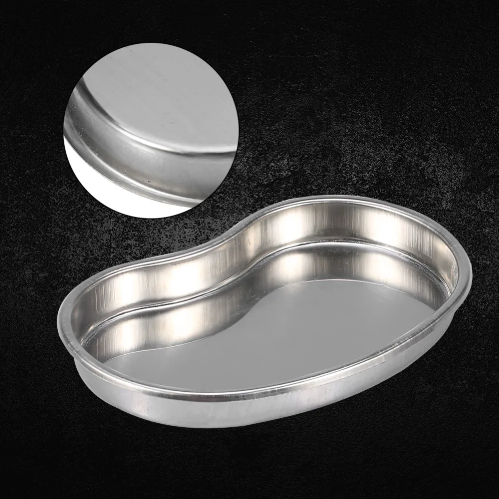 

S Size Silver Stainless Steel Tattoo Tray Surgical Disinfection Bending Plate For Dental Eyebrow Lip Tattoo Sterilization Tools