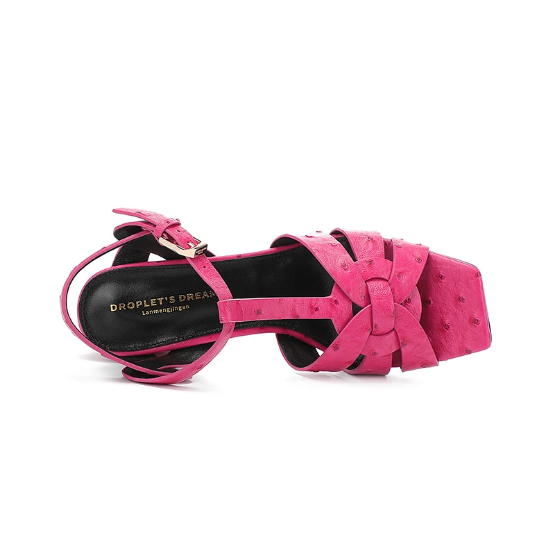 2023Italian Design New Fashion High Heel Single Shoes Casual Open Toe Fish Mouth Shoes Luxury Wedding Thick Heel Women's Sandals