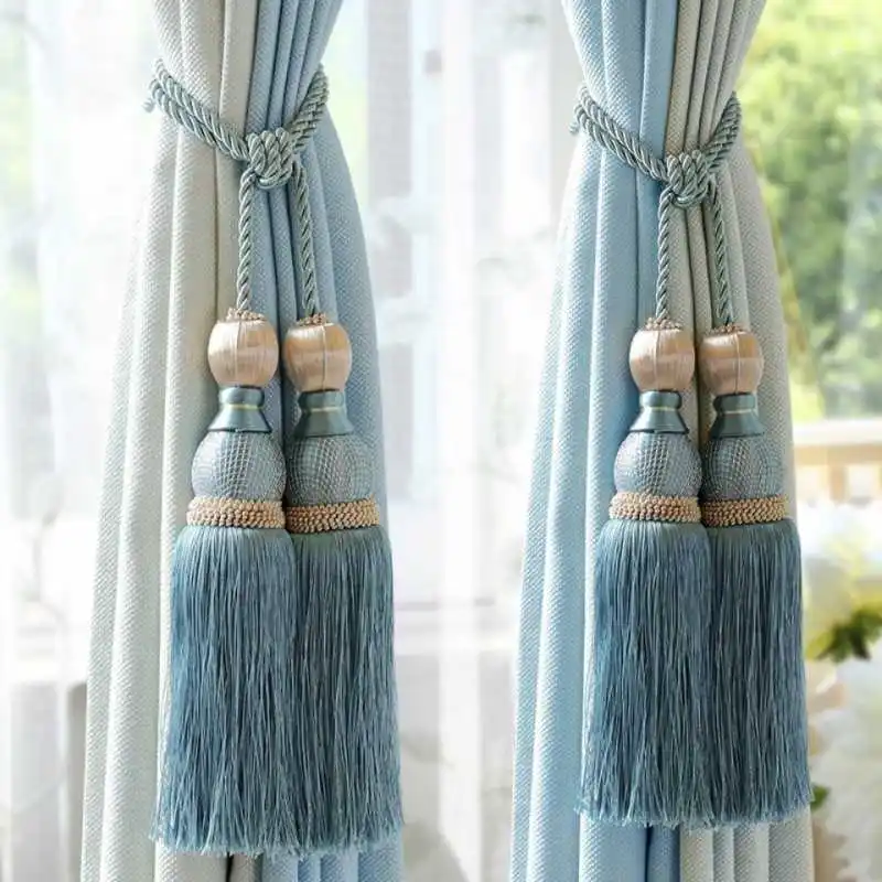

European-style Simple Curtain Tie Rope Creative Decoration Accessories Hanging Ball Tassel Double Ball Rope Ear Ear Strap