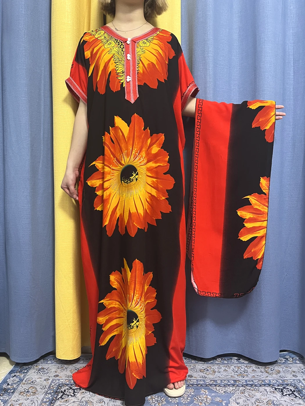 Abayas для женщин Дубай 2023 мусульманский модный принт цветочный хлопок африканские