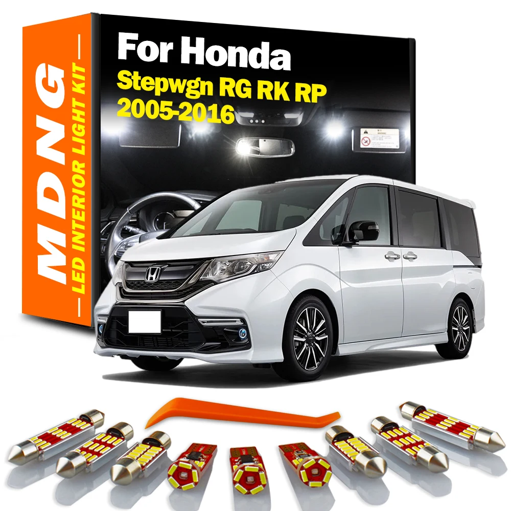 

MDNG For Honda Stepwgn RG RK RP 2005-2013 2014 2015 2016 Vehicle Lamp LED Interior Map Dome Trunk Light Kit Car Led Bulbs Canbus