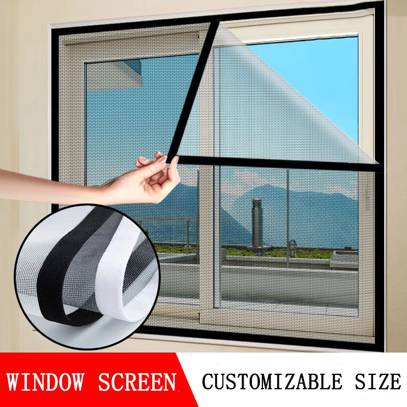 

Inset Window Screen Mesh, Air Tulle Adjustable Summer Invisible Anti-Mosquito net Fiberglass Removable Washable Customize Screen