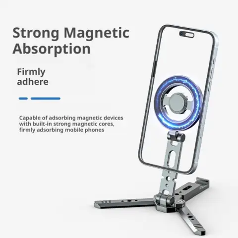 Профессиональный многофункциональный магнитный держатель для телефона, складной штатив для камеры, подставка для телефона для iPhone 17, 16, 15, настольная подставка