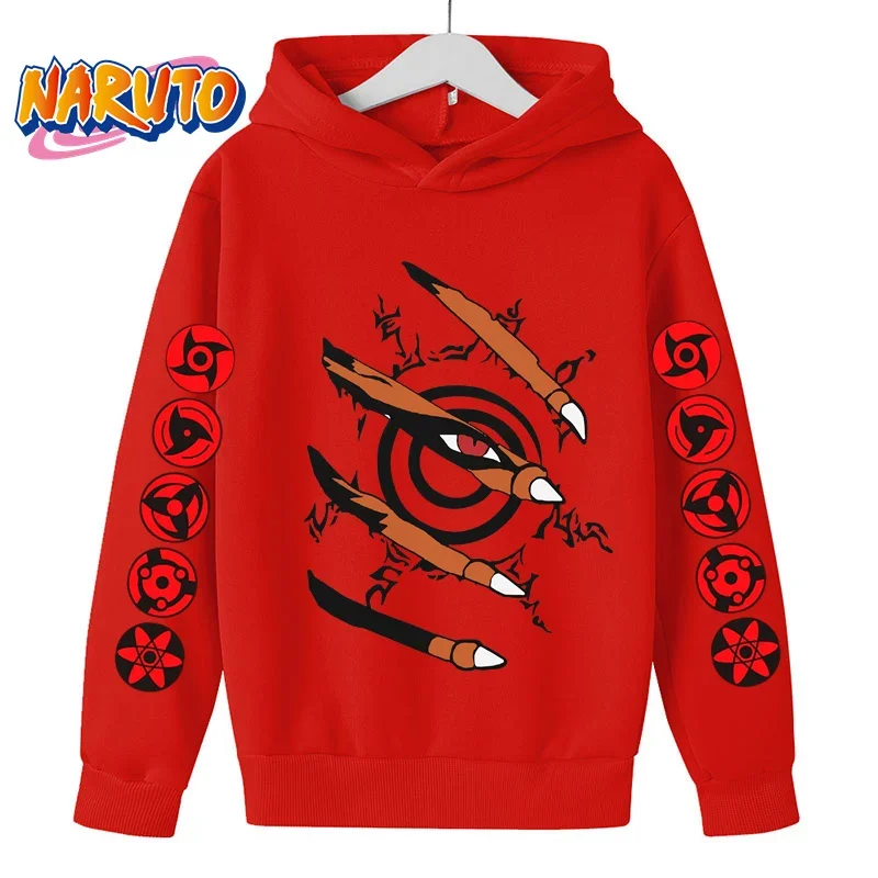 Толстовка с капюшоном в стиле аниме Naruto детская одежда для девочек маленьких