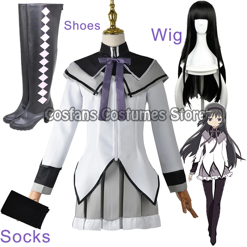 

Сапоги для косплея Akemi Homura Puella Magi Madoka Magica юбки и парики женские чулки шпильки аксессуары