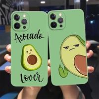cute cartoon fruit avocado phone case for iphone 11 12 13 pro max x xr xs max x 6s 8 7 plus 13mini green soft bumper back cover