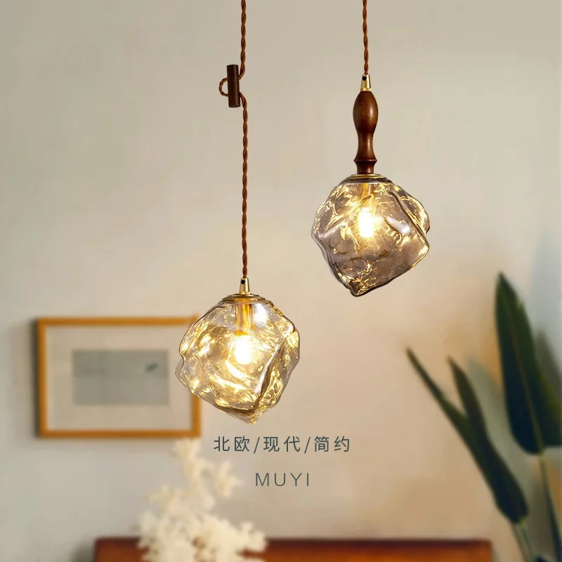 Японская люстра в стиле ретро креативная прикроватная лампа со льдом для спальни