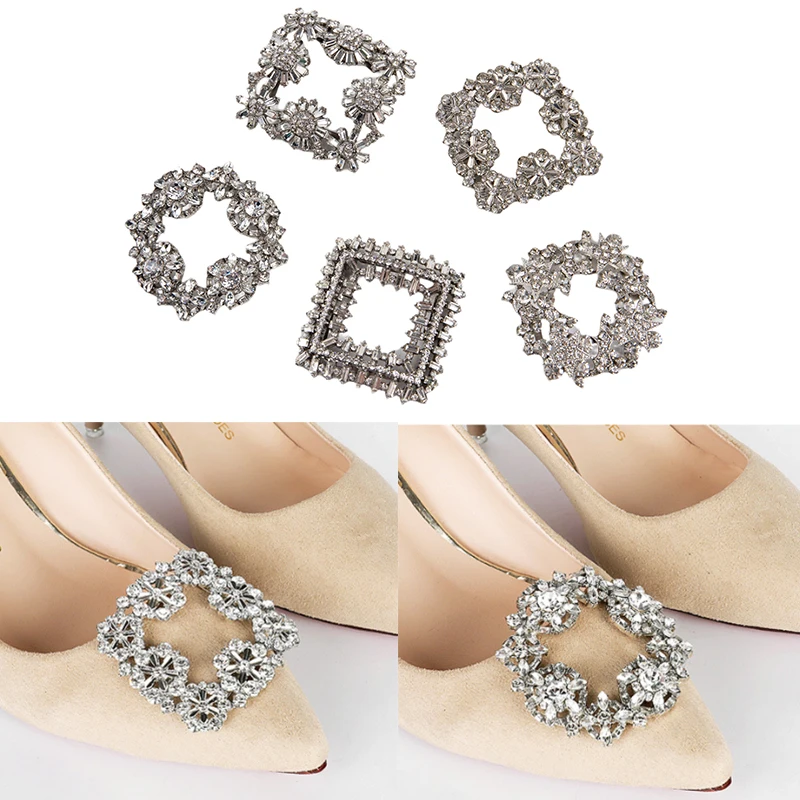 

1 шт. женские Кристальные зажимы для обуви украшения свадебной обуви стразы аксессуары Стразы для обуви очаровательные металлические квадр...