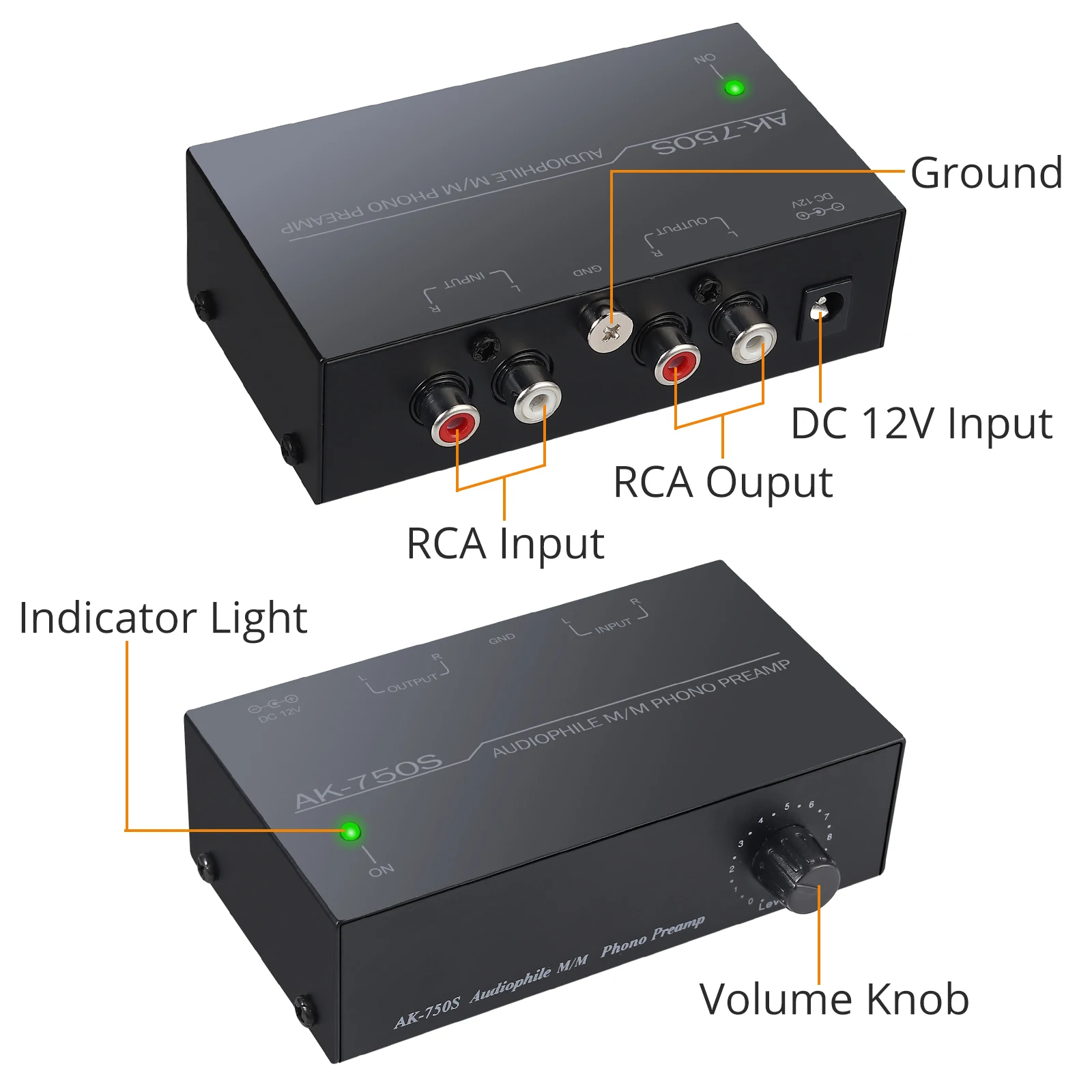 Купить Предварительный усилитель PROZOR Phono аудиоусилитель M/M преусилитель Phono 2 RCA входной выходной порт с регулятором громкости адаптер питания ЕС