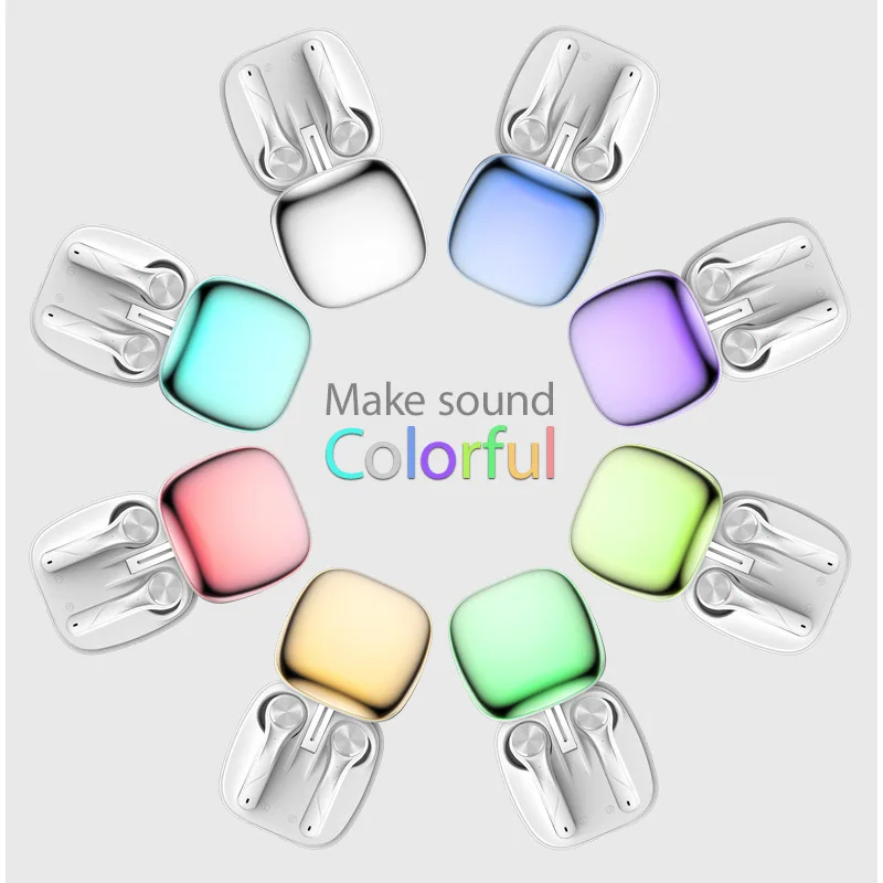 

Беспроводные bluetooth-наушники 5,0 Macaron touch металлические спортивные музыкальные bluetooth-наушники с зарядкой