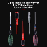 5pcs screwdrivers set with voltage tester electrician repair phillips slotted vde insulated household electrical screwdriver