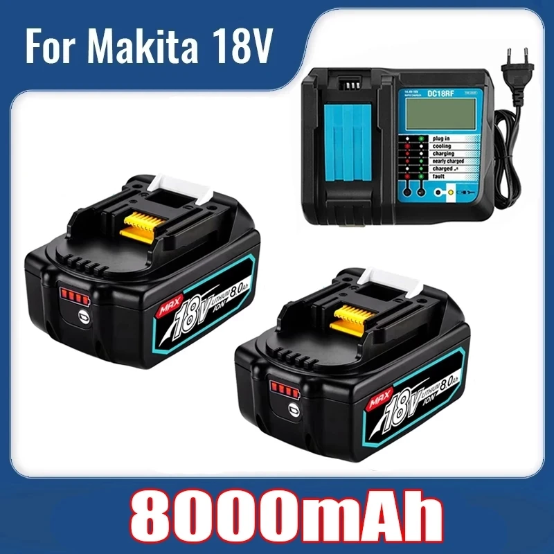 

Аккумуляторная батарея Makita BL1860 B 18 в 8,0 Ач для Makita 18 в BL1860 BL1840 BL1850 с зарядкой DC18RF
