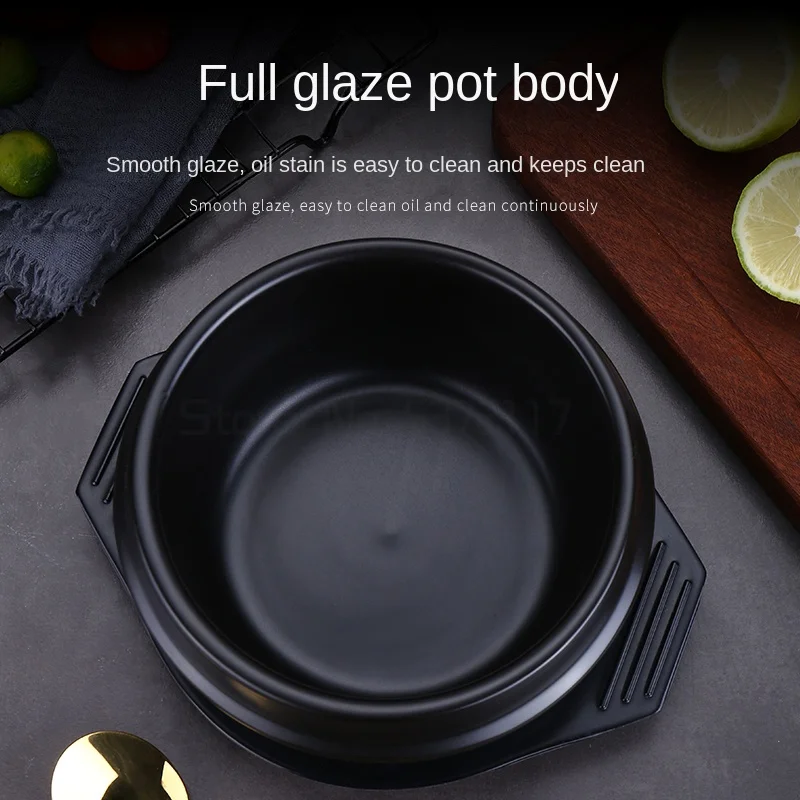 Korean Ceramic Bowl Korean Dolsot for Bibimbap Soup and Other Food with Tray images - 6