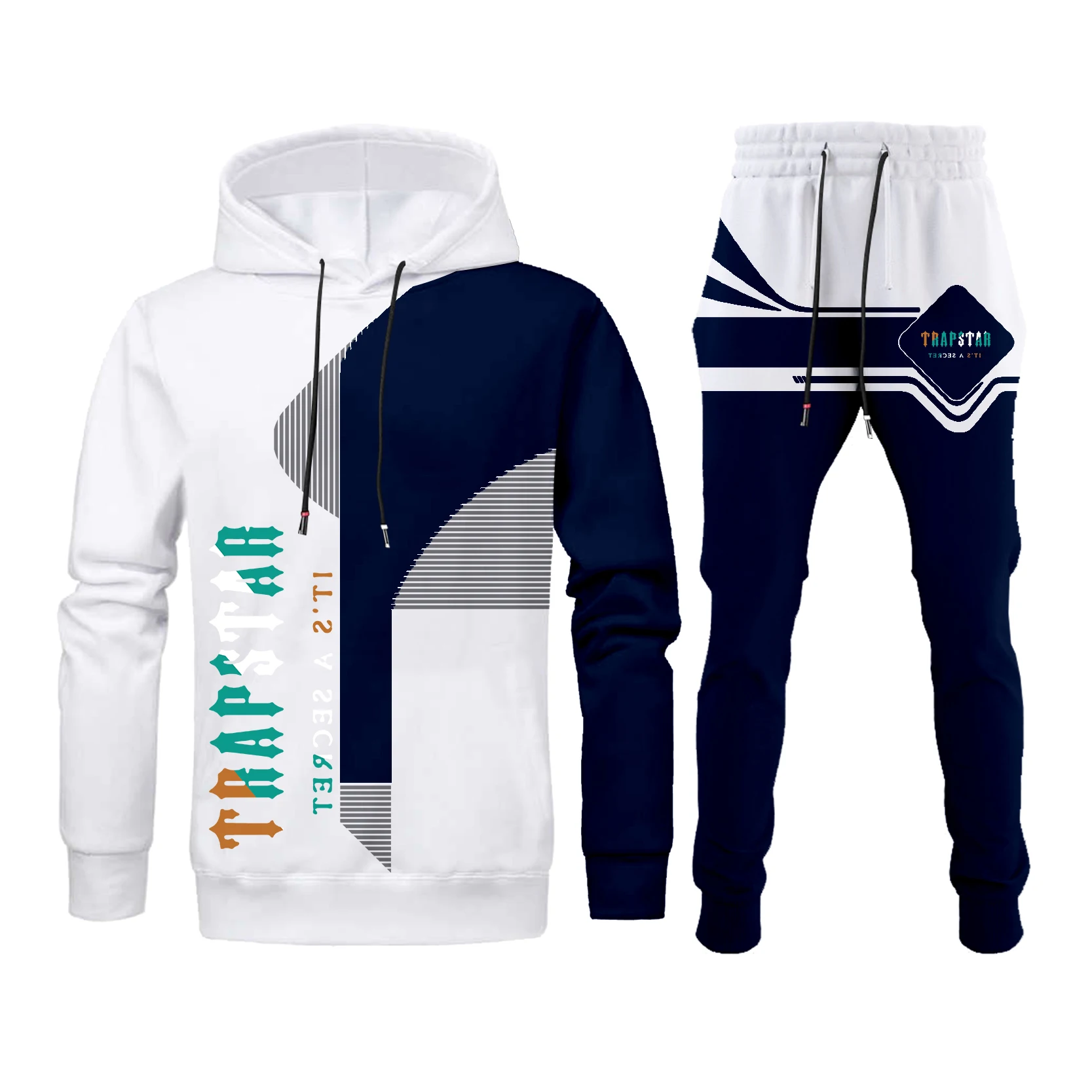 

2022 Fall Men's Sportswear Casual Suit Men's Jogging Hooded Sportswear Jacket + Pants 2 Piece Hip Hop Running Sports Suit 3XL