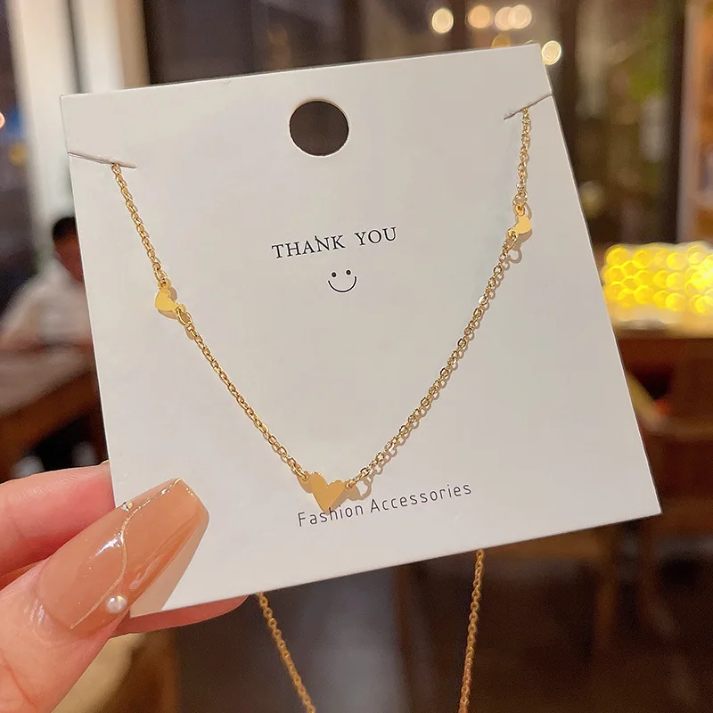 

Cool Wind Simple Love Clavicle Chain Necklace Women Emperament Titanium Steel Necklace for Women Fashion Jewelry