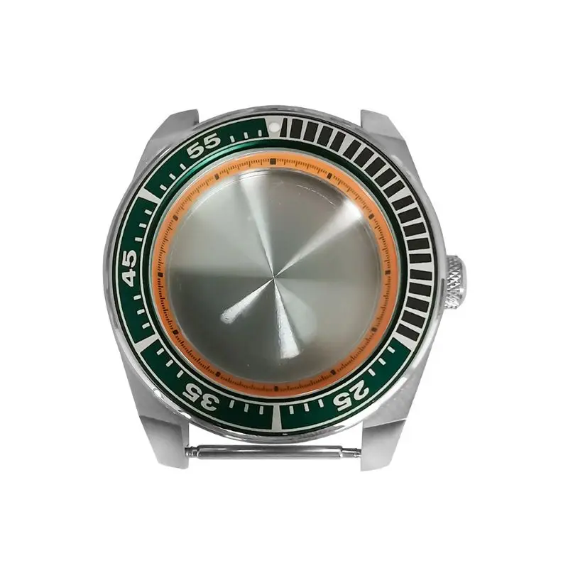 43mm Mod Seiko Samurai Cases Sapphire Crystal Glass Fits NH35 NH36 7S26 Japan Automatic Movement 28.5mm Dial Silver Diving Cases