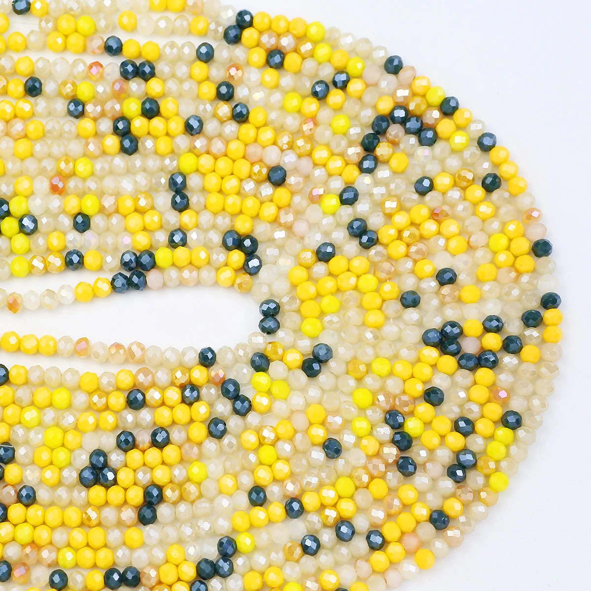 WLYeeS 100-500 шт. желтый микс 4 мм керамические бусины плоские круглые свободные для