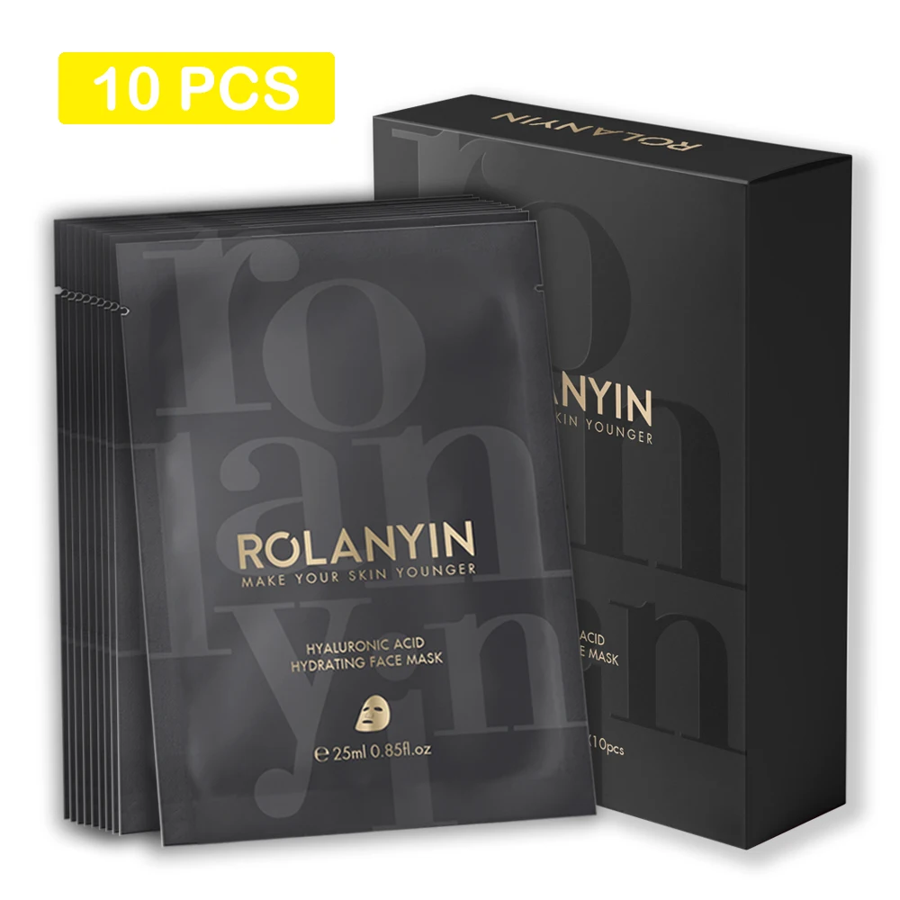

Rolanyin Hyaluronic Acid Facial Mask Hydrating Anti-Aging Beauty Moisturizing Skin care Oil-Control Sets Whitening Face Masks