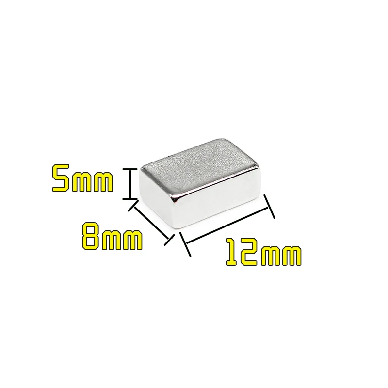 

5/10/20/50/100/150PCS 12x8x5mm Quadrate Strong Powerful Magnets Block 12*8*5 mm N35 Rectangular Permanent Neodymium Magnets