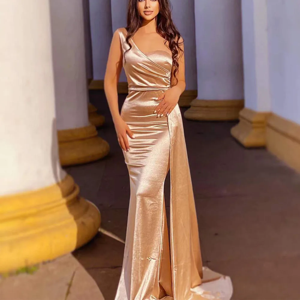 

Yeinchy sexy women One Shoulder strecth Satin Maxi Dress ladies evening floor length dress Gown Royal Draped Long Dress by2211