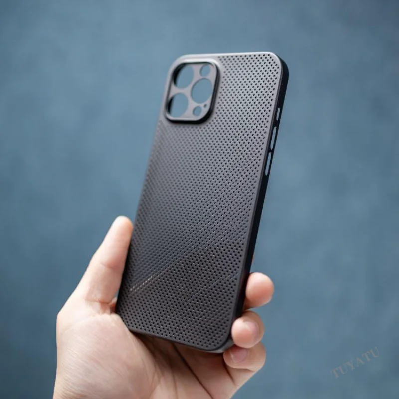 

PP case for iphone 13 12 pro max mini ultra-thin breathable cooling hole protection case for 11 x xs xr max se 2020 7 8 plus