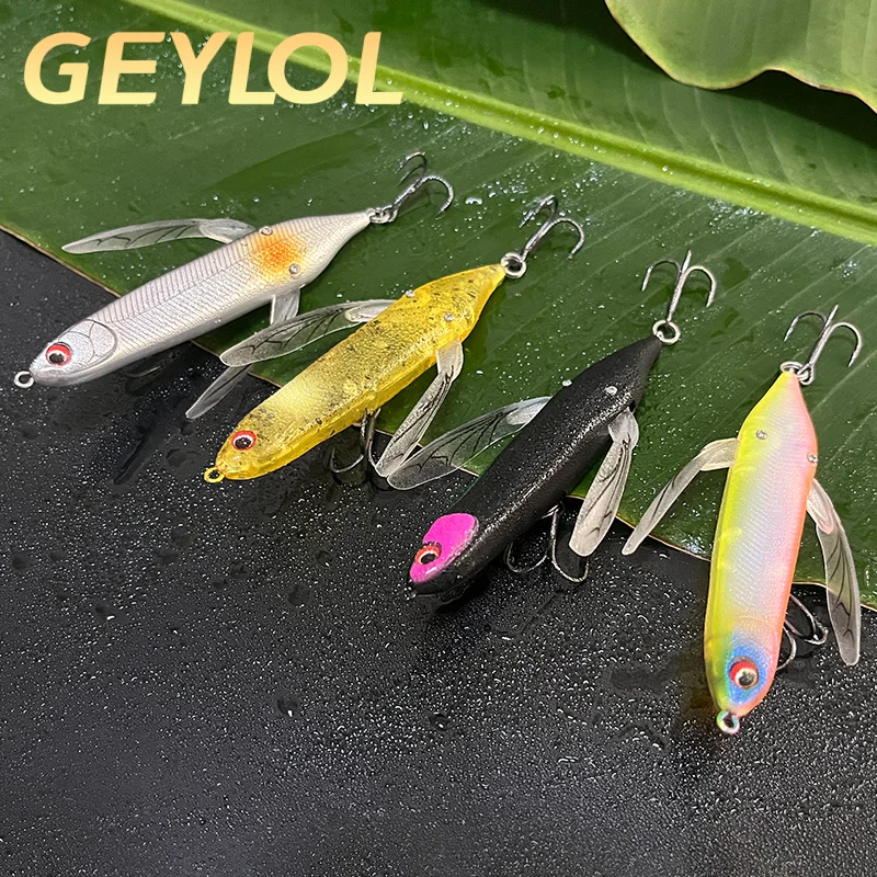

GEYLOL Floating Pencil Lure 80mm 6.5g Wobbler Artificial Bait Topwater Dragonfly Lure Bass Pike Perch Fishing Lure