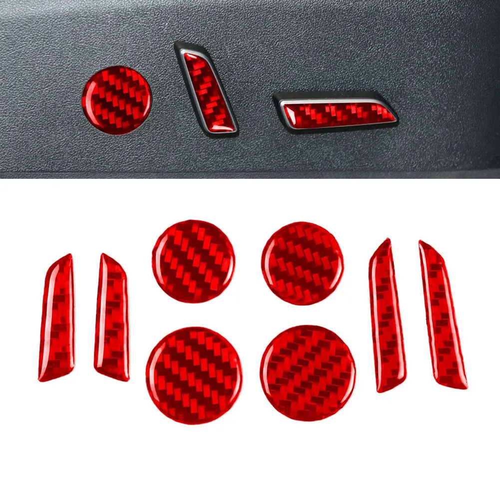 

Stickers Button Cover 8 Pcs Accessories Carbon Fiber Console Interior Trim Replacement For Tesla Model 3/Y 17-22