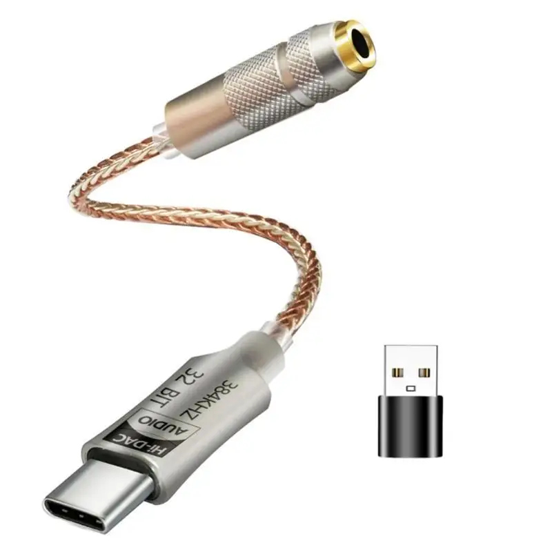 Фото R53C Звуковой адаптер USB C на 3,5 мм USB C Адаптер для наушников 32 бит 384 кГц ALC5686 ЦАП №4