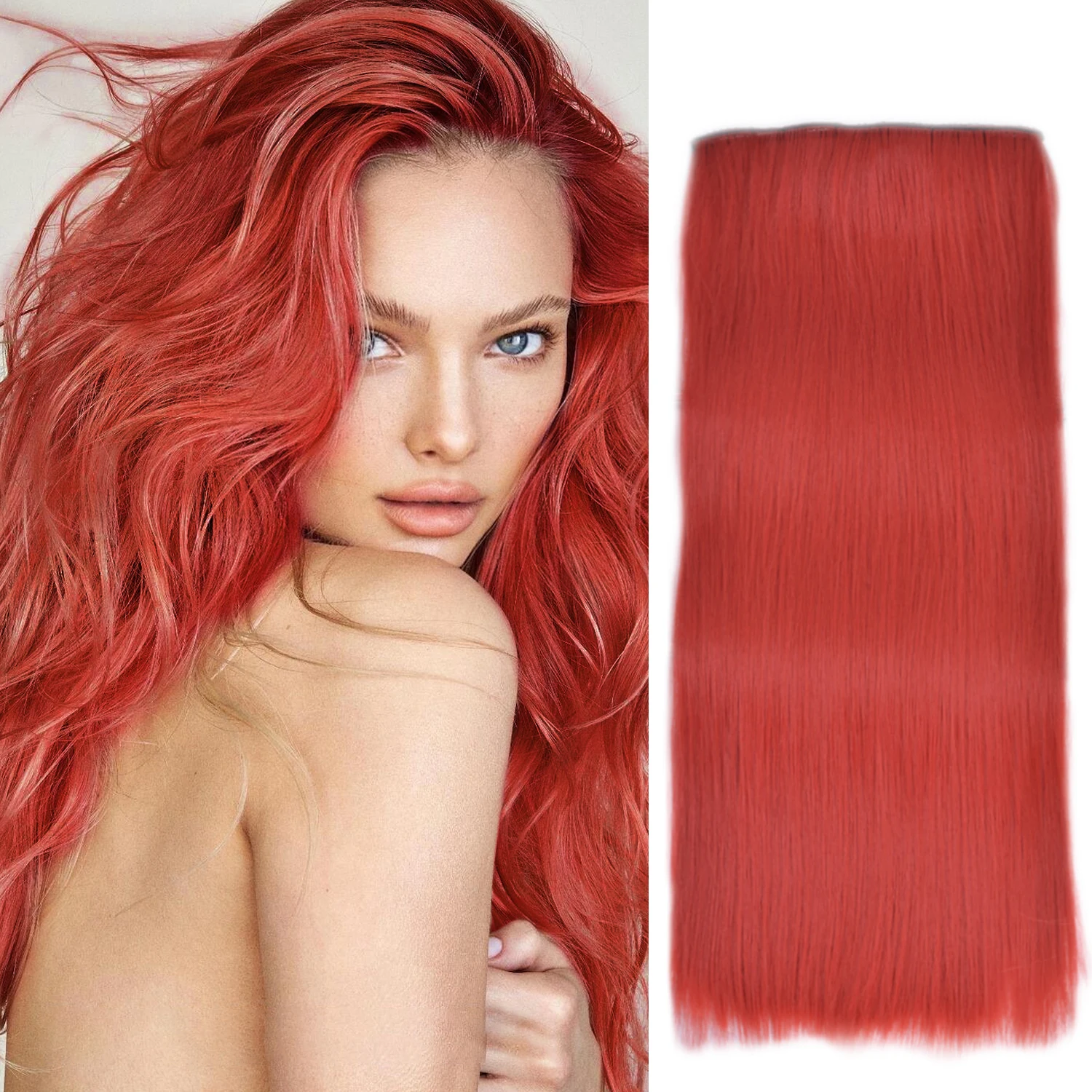 

Synthetic 220g 7pcs/set Long Straight Hair Extensions Clip In Hair Extensions Ombre Blonde Dark Brown Thick Hairpieces