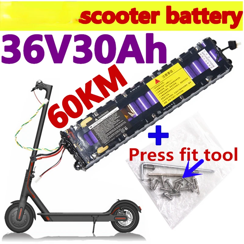 

New 36V 30Ah Litium Ion Battery 18650 30000mAh Lithium Battery Pack Electric Scooter for M365 Batteries Dedicated Batteryaiyaya