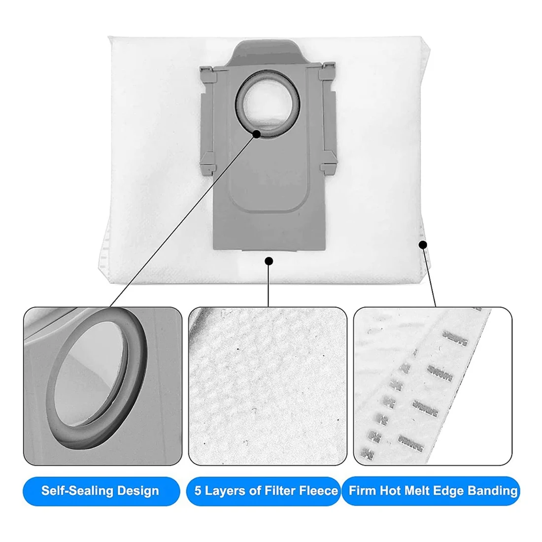 Пылесборник для Roborock Q7Max/Q7 Max Plus/Q7 +/ S7 MaxV Ultra сменные мешки пылесоса вакуумная