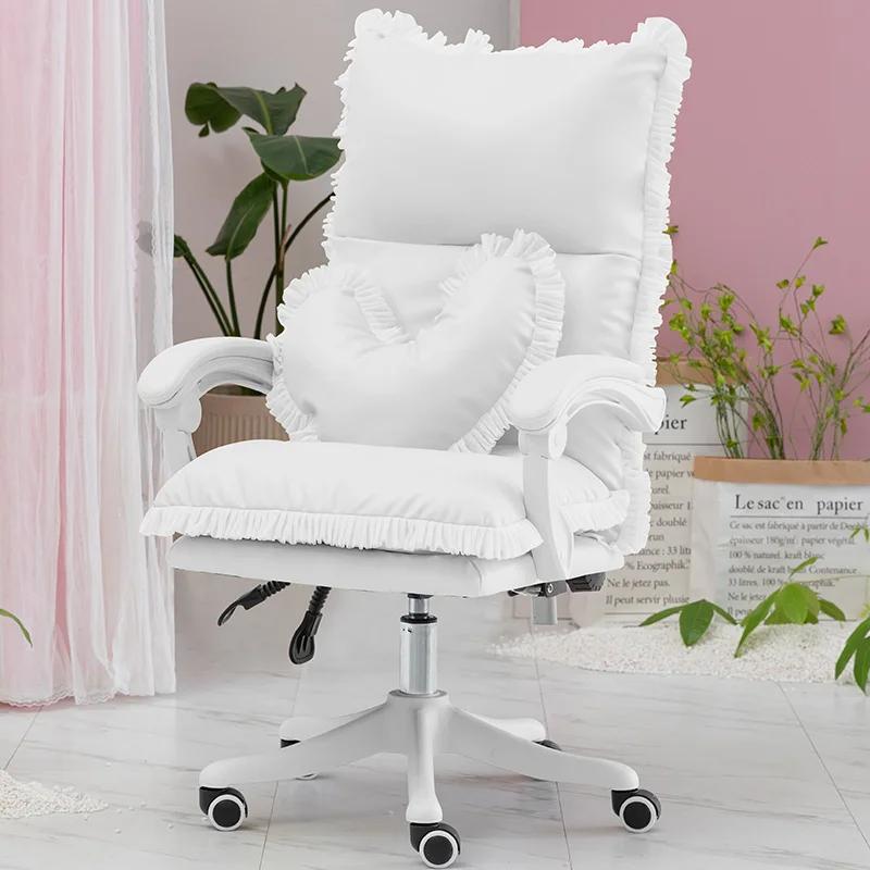 Модный новый продукт розовое кружевное компьютерное кресло игровое для девочек