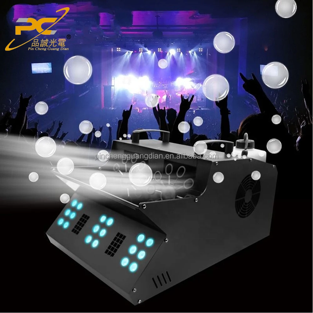 

1500w Dual Wheel Bubble Machine Led Fog Party Equipment 18x3w Rgb Smoke Bubble Machine