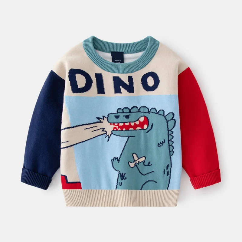 

2022 New Designs Baby Winter Clothes Dinosaur Sweaters Girls Autumn Kids Pullover Sweater 2-7Years
