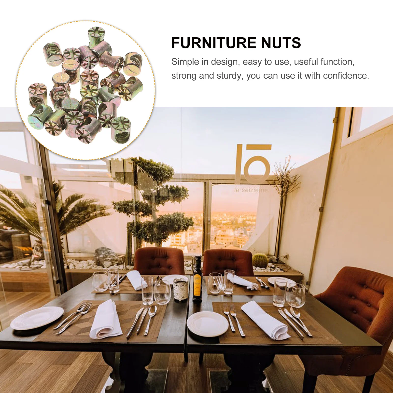 

20pcs Nut Slotted Nut Cross Furniture Nut M6x10mm Slotted Nut