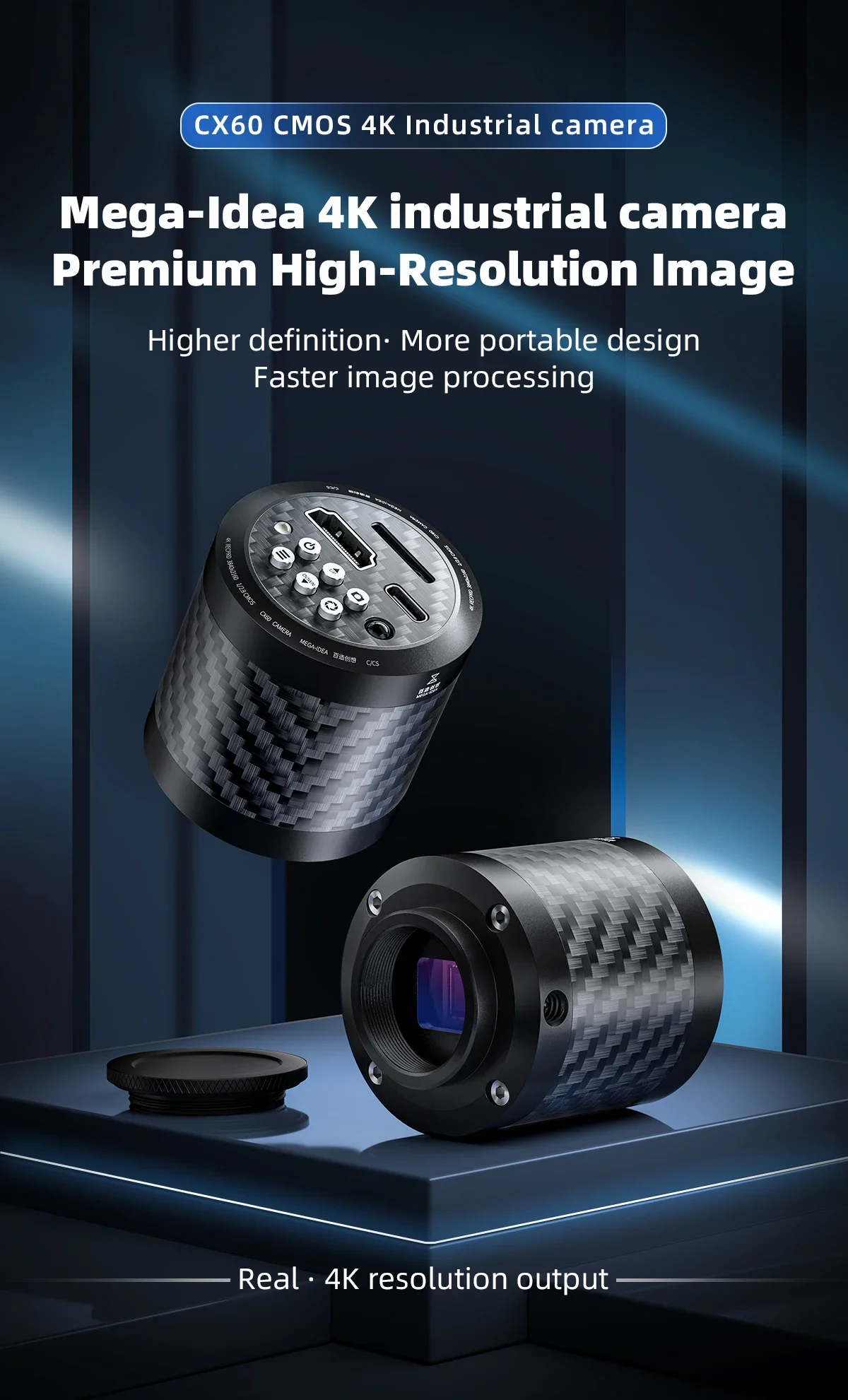 Промышленная камера MEGA-IDEA CX60 CMOS 4K Premiun изображение высокого разрешения для
