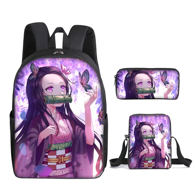 

New Demon Slayer Backpack Kamado Nezuko 3D Print Anime Bag Bookbags Children Rucksack Mochila Kimetsu No Yaiba Schoolbags Gifts