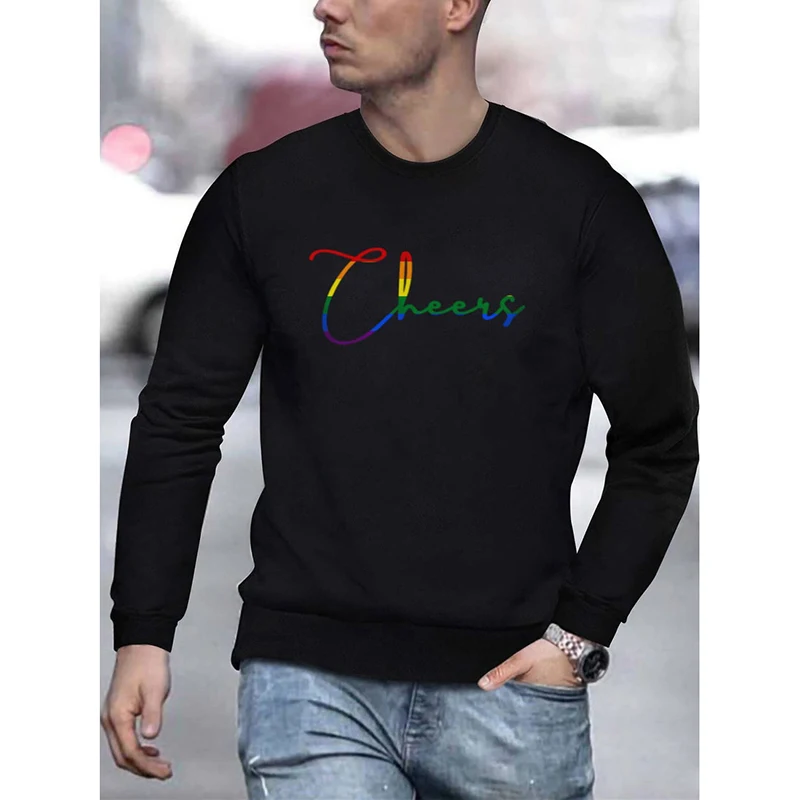 

Badassdude Cheers Letter Printing Men's Casual Long Sleeved Shirt
