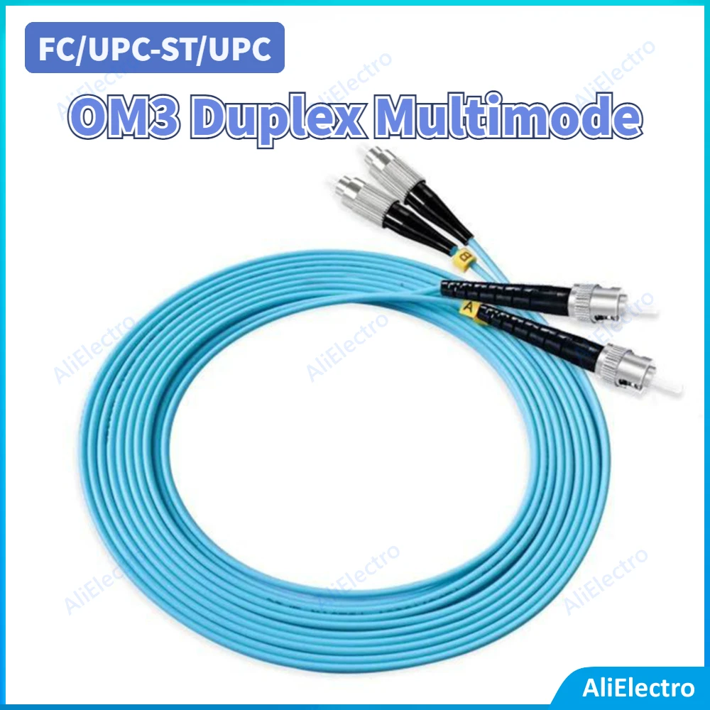 

5PCS/Lot OM3 FC/UPC-ST/UPC Fiber Optical Jumper Patch Cord Duplex Multimode Fiber Cable Multi-Mode free shipping