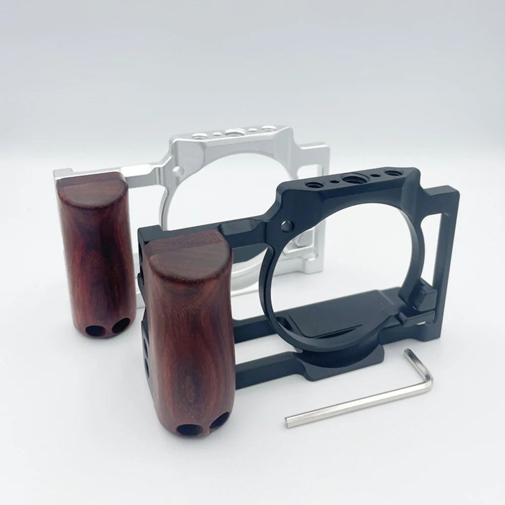 

Aluminium Alloy Camera Cage Protective Casing Handle Grip For Sony ZV1 Camera 184g Compatible With Wooden Handle