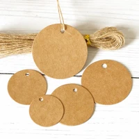 100pcs kraft paper round label garment price tags handmade sewing clothing wedding party hang tags cards decoration labels
