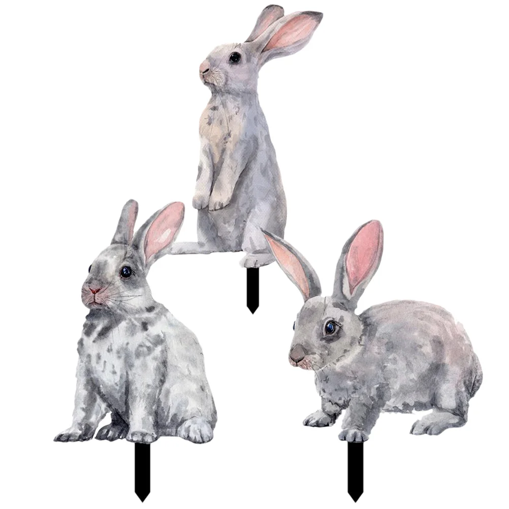 

Easter Yard Rabbit Stake Sign Stakes Garden Decorations Lawn Signs Bunny Outdoor Decor Decoration Pathway Happy Courtyard